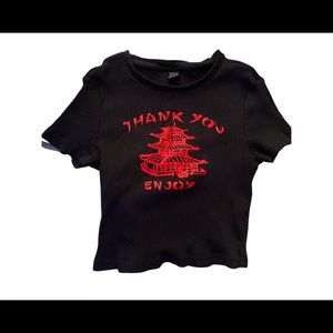 Sexy “THANK YOU, ENJOY” Crop Top